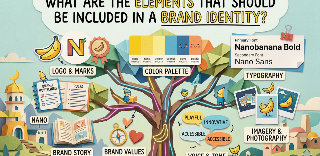 Element that make up a Brand identity hero image